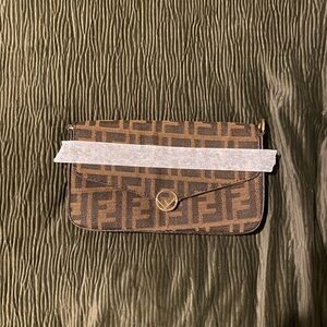 Brown Patterned Clutch